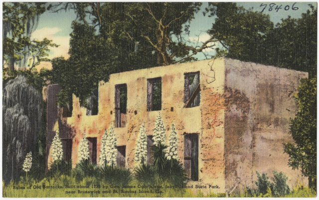 Ruins of old barracks, built about 1739 by Gen. James Oglethorpe, Jekyll Island State Park, near Brunswick and St. Simons Island, Ga. Photo Credit