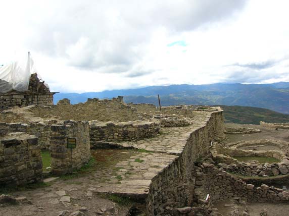 Remains of ancient buildings in Kuelap