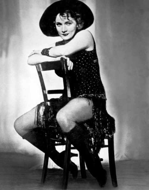 Marlene Dietrich in her breakthrough role in The Blue Angel (1930).