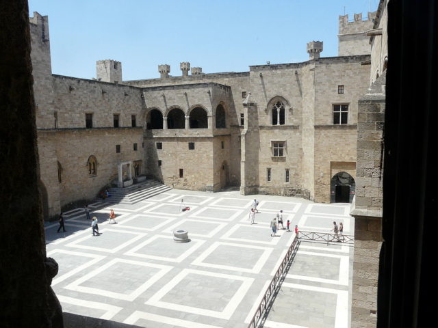 Originally built on the foundations of the Temple of Sun God (Helios). The Courtyard.  Photo Credit