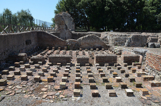 The main use for hypocausts was found in the large public bathhouses  Photo Credit