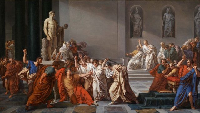 The assassination of Julius Caesar by Vincenzo Camuccini, 1804.