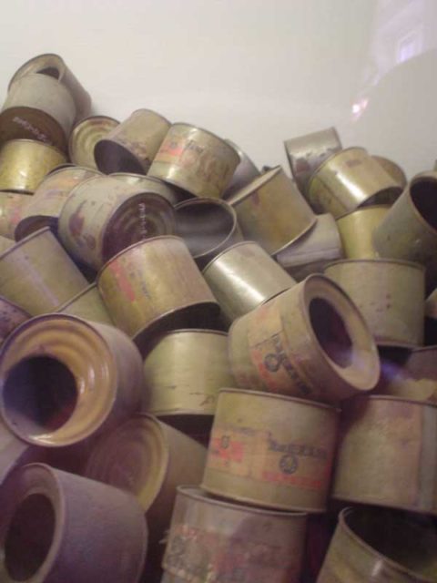Empty Zyklon B canisters, found by the Soviets in January 1945 at Auschwitz