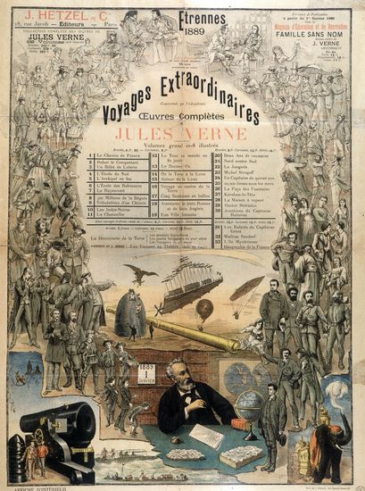 An 1889 Hetzel poster advertising Verne’s works