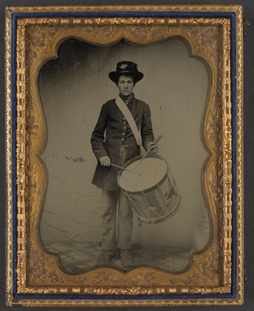 Unidentified young drummer boy in Union uniform. Photo Credit