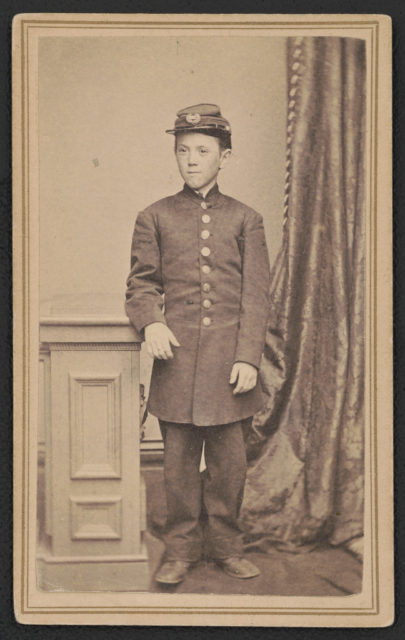 Drummer Jimmy Doyle of Co. B, 18th U.S. Infantry Regiment who was wounded at Chickamauga, Tennessee, in September 1863. Photo Credit