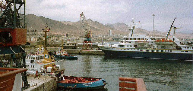 World Discoverer anchored in Chile. Photo Credit