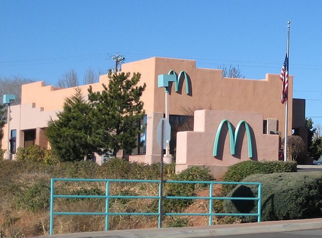 McDonald’s in Sedona is the only one in the world with turquoise arches. This deviation from the standard yellow was done in order to blend more with the natural surroundings. Photo Credit