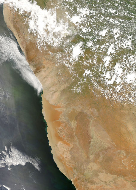 Satellite image of the Namib Desert