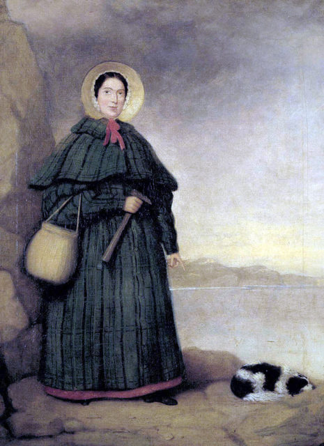 Portrait of Mary Anning with her dog Tray – Natural History Museum, London