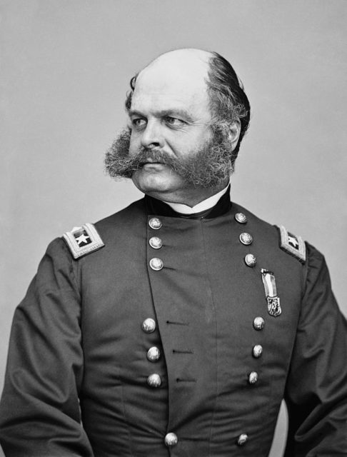 Portrait of Maj. Gen. Ambrose E. Burnside, officer of the Federal Army.