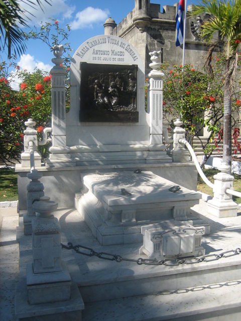 Tomb of Maceo’s widow in the cemetery Santa Ifigenia in Santiago de Cuba. Photo credit