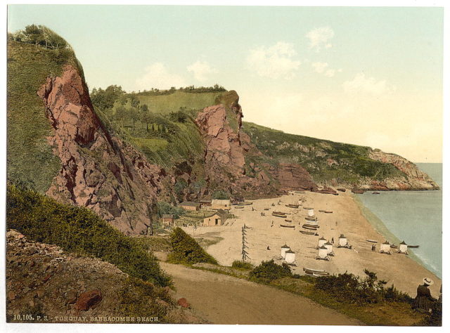 Babbacombe Beach, Torquay, England, between ca. 1890 and ca. 1900  photo credit