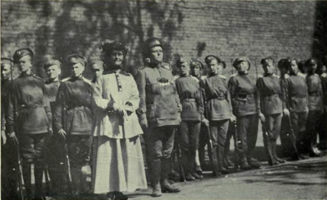 Maria Bochkareva, Emmeline Pankhurst, and women of the Battalion of Death