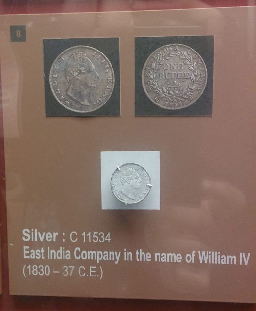 East India Company silver coin issued during William IV’s reign, Indian Museum. Photo credit