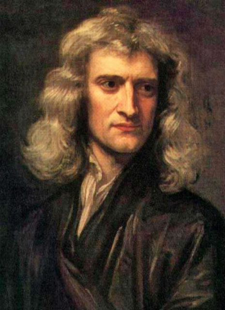 Portrait of Newton in 1689 by Godfrey Kneller.