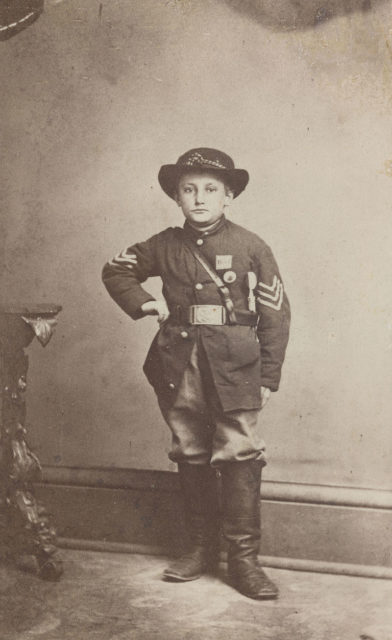 Child soldier John Clem, c. 1863.