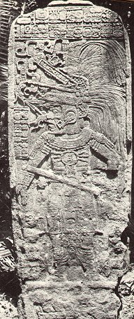 Photograph of the stela at Seibal (1908)
