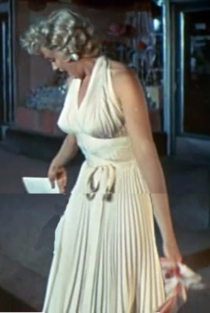 Marilyn Monroe’s skirt blows upwards in the theatrical trailer of the 1955 film The Seven Year Itch directed by Billy Wilder.