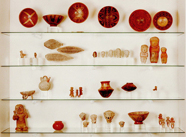 Mayan Pottery Display in the museum. Photo Credit