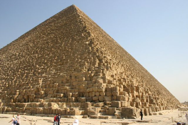The only surviving wonder, the Great Pyramid of Giza. photo credit
