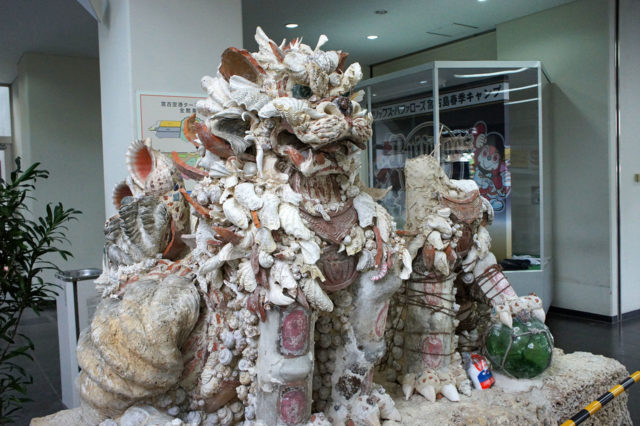 Shisas made from sea shells at the Miyako Airport in Japan  Photo Credit