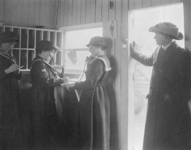 The Women Royal Naval Service. A group of WRNS at Ostende with Mrs. Nevile