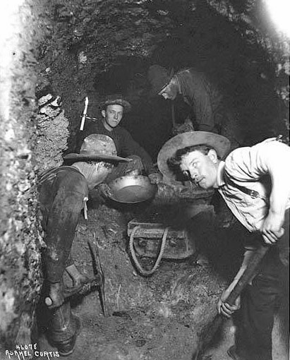 Mining in a shaft, 1898