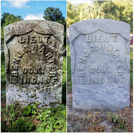 Union Army Veteran Lieutenant Benjamin Harter. Photo Credit : The Good Cemetarian