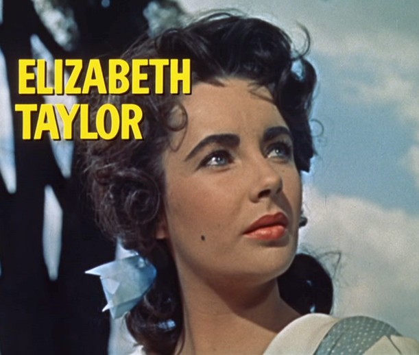 Cropped screenshot of Elizabeth Taylor from the trailer for the film Giant.