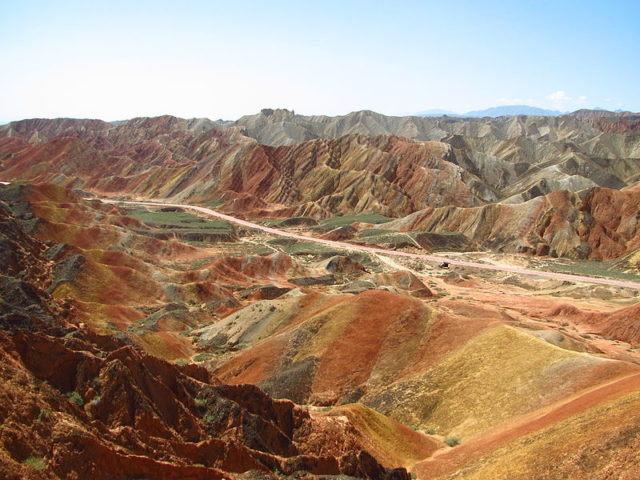 View from within the Zhangye Danxia National Geological Park. Photo Credit