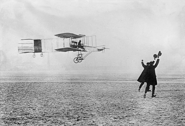 The earliest communication with aircraft was by visual signalling