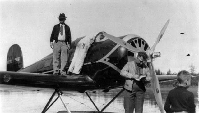 Post with Will Rogers before their deaths, August 1935.