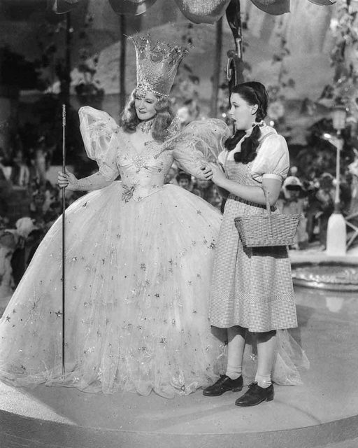 Billie Burke as Glinda, the Good Witch of the North and Judy Garland as Dorothy Gale in ‘The Wizard of Oz’