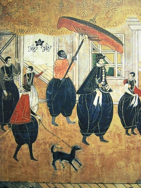 A Nanban group traveling to Japan during The Nanban trades in which Yasuke was seen for the first time.