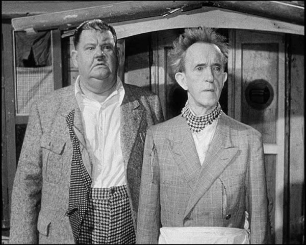 Stan Laurel and Oliver Hardy in their last movie Utopia (1951).