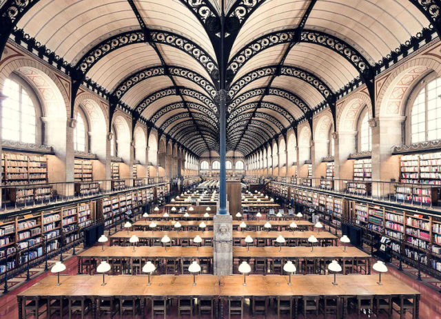 Bibliothèque Sainte-Geneviève, Paris, 1850. Photo Credit: THIBAUD POIRIER