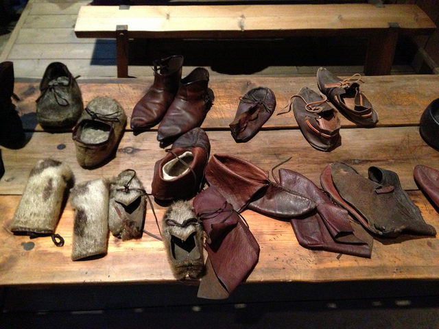 Footwear from the Viking era at the Lofotr Viking Museum. Photo Credit
