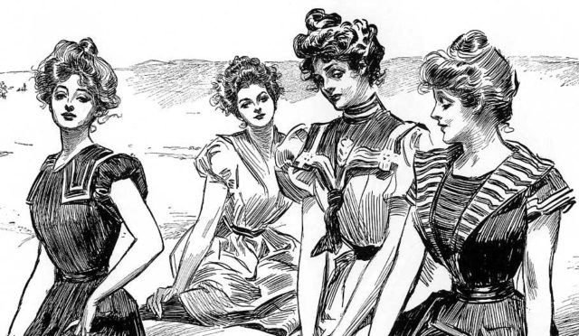 Gibson Girls at the beach.