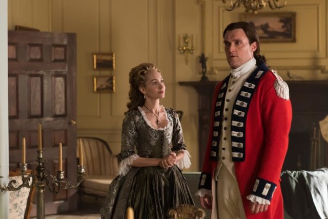 Owain Yeoman as Benedict Arnold, and Ksenia Solo as his wife, Peggy Shippen, described as one of the most beautiful women in the colonies. Photo Credit: Antony Platt/AMC