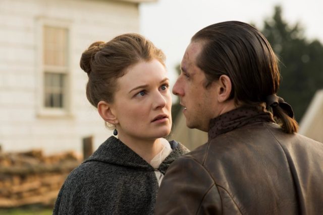 Meegan Warner as Mary Woodhull and Jamie Bell as Abe Woodhull, the farmer who was the leader of the Culper Ring. Photo Credit: Antony Platt/AMC