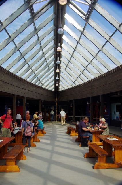 The banquet hall, shaped like an upside-down boat. Photo Credit