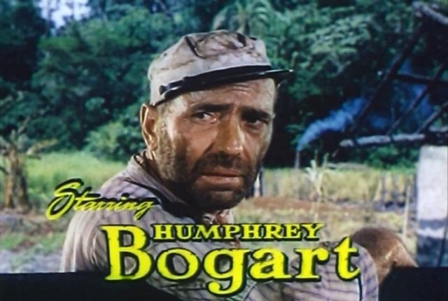 Screenshot of Humphrey Bogart from the trailer for  “The African Queen.”