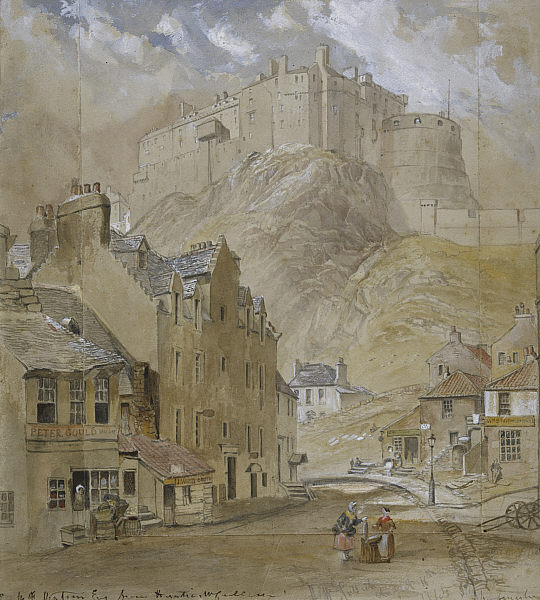Western end of Grassmarket, painted in 1845.