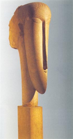 Tête, 1912. Bearing strong connection to African culture, Modigliani reflected great knowledge of Sumerian, Egyptian, and Oceanic art as well.