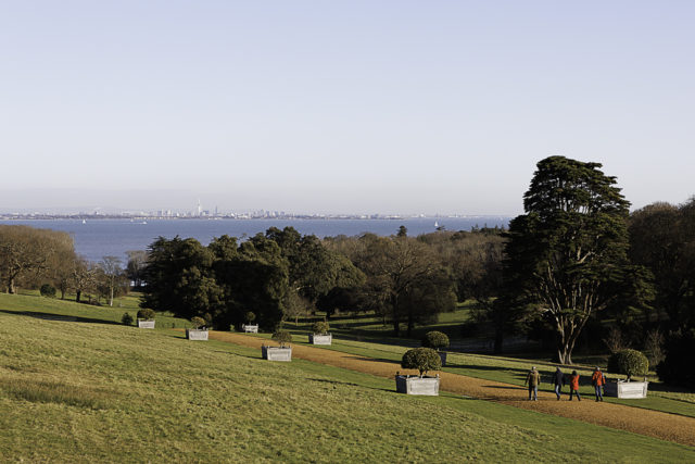 View across the gardens of Osborne House and the Solent and Portsmouth, photo by WyrdLight.com, CC BY-SA 3.0