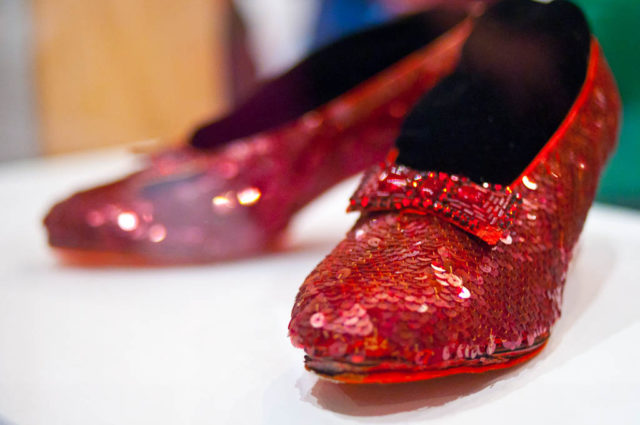 Ruby Slippers from the film The Wizard of Oz displayed at the National Museum of American History. Photo Credit