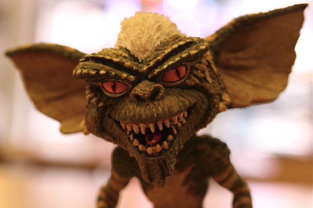 In popular culture: “Stripe” Gremlin figure, leader of the derivatives Gremlins from “Gizmo” and enemy of the latter. Photo by Inti, CC-BY 2.0