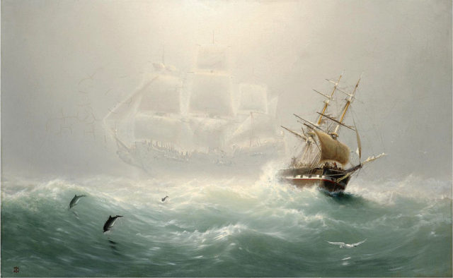 One more painting of the Flying Dutchman done by Charles Temple Dix, c. 1860s