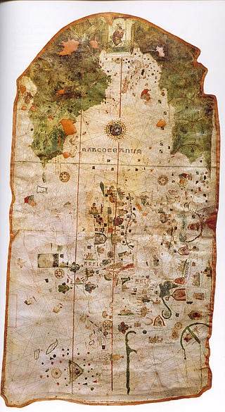 World map of Cosa (1500). Cuba already appears as an island.